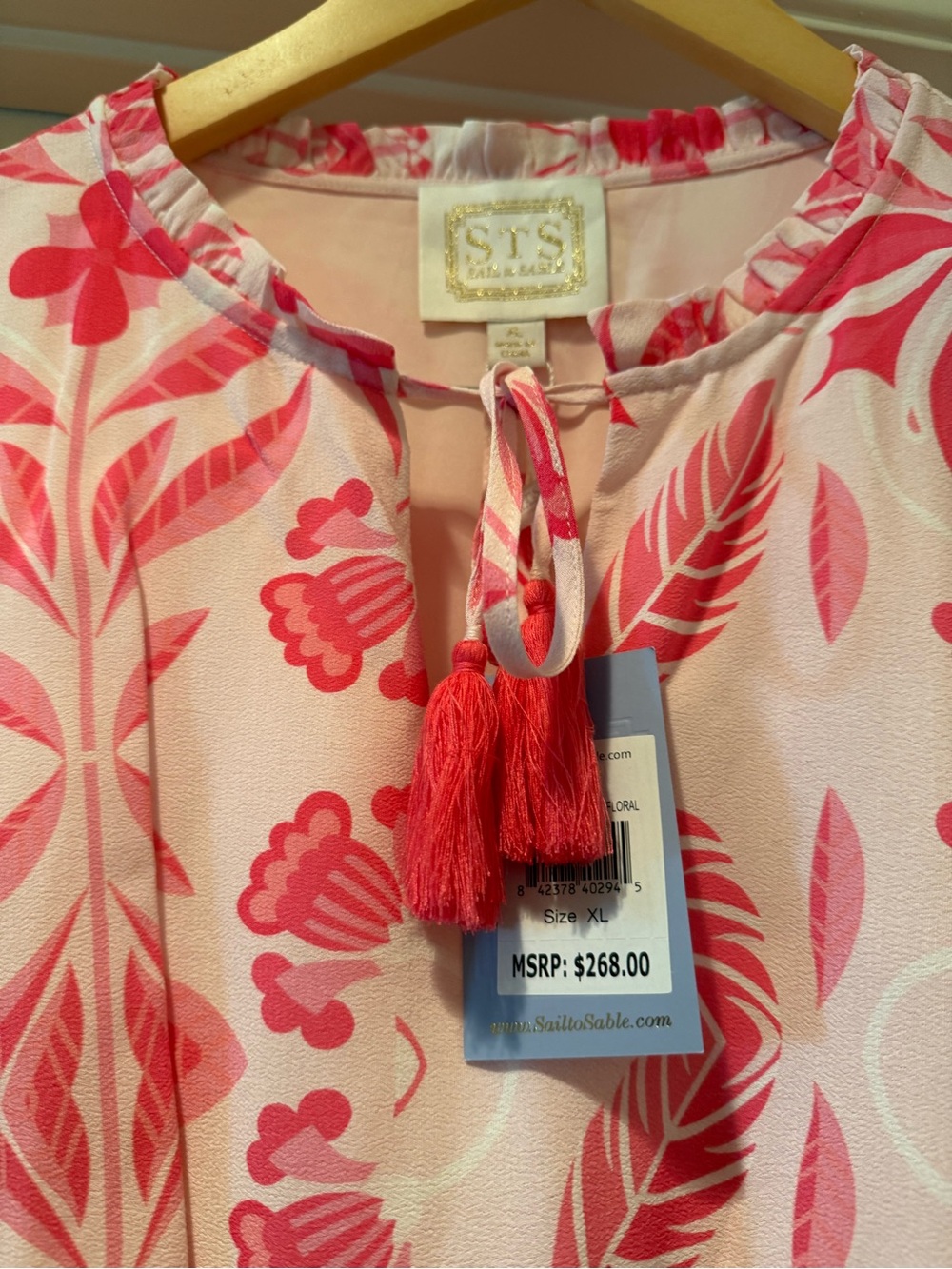 Sail to Sable Pink and Coral Floral tiered Midi Dress